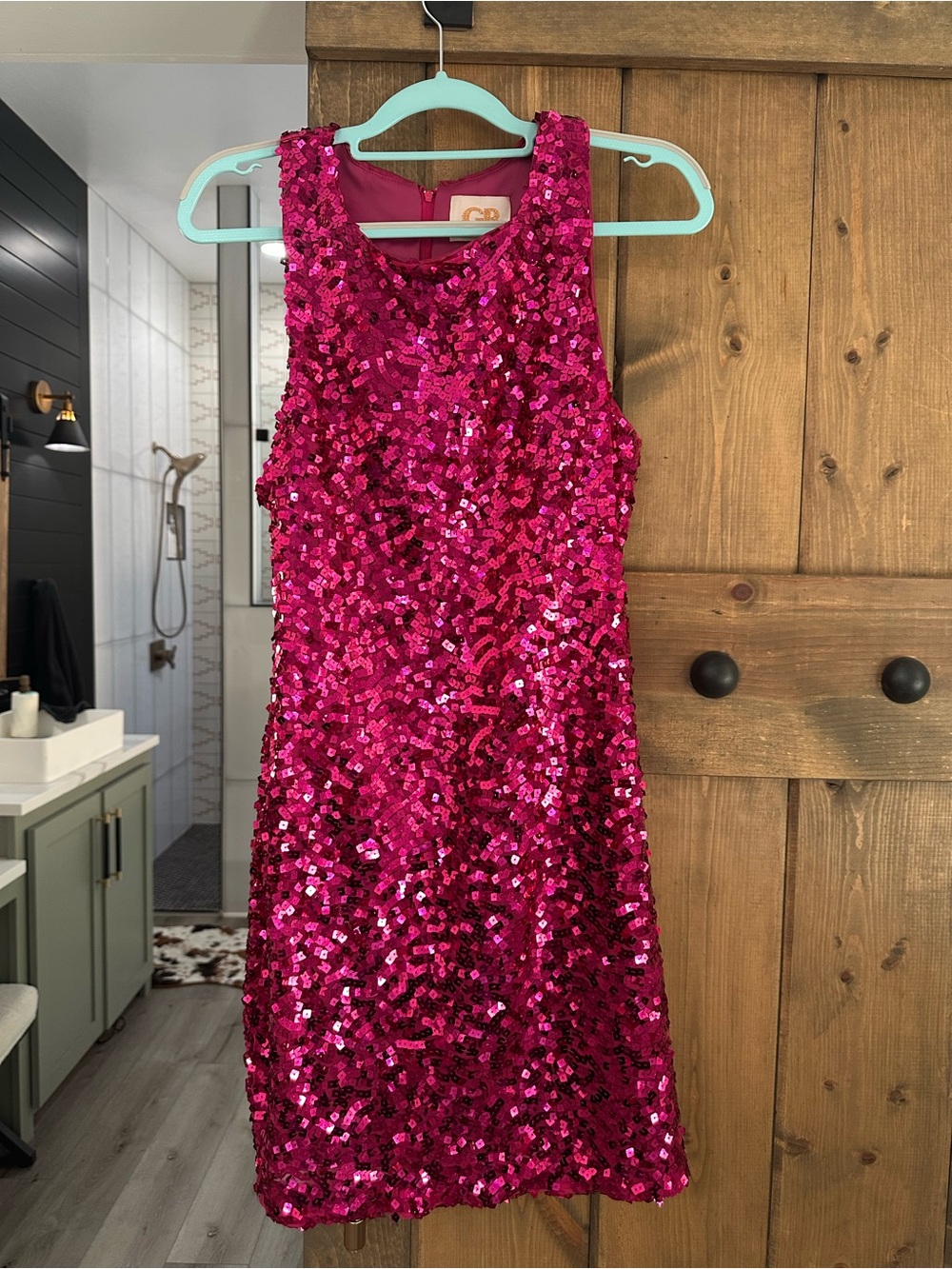 Gianni Bini Fuchsia Sequin Tank Mini Dress
